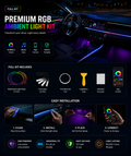 Premium USB RGB Dashboard & Footwell Ambient Lighting Kit